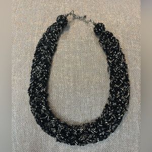 Black and silver beaded choker necklace with adjustable clasp from boutique!
